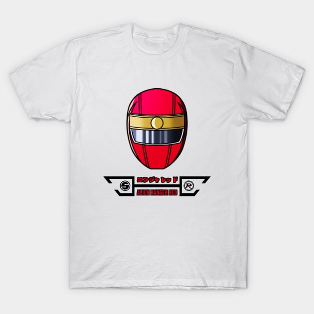 SENTAI HERO NINJA ALIEN RED (BLACK) T-Shirt by Ryuki Kento Art